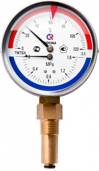 Термоманометр ТМТБ-41Р.1(0-120С)(0-0,25MPa)G1/2.46.2,5 термоманометр 100 мм, температура: 0-120С