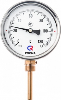 Термометр биметаллич. БТ-52.211(0-60С)G1/2.250.1,5, радиальный